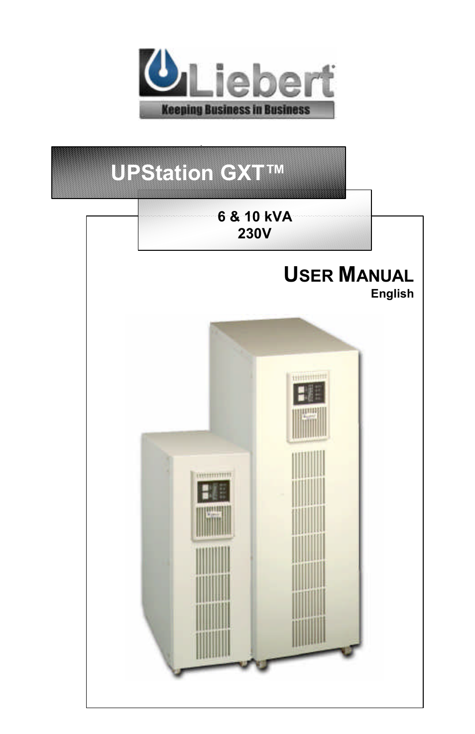 Liebert GXTTM User Manual | 30 pages