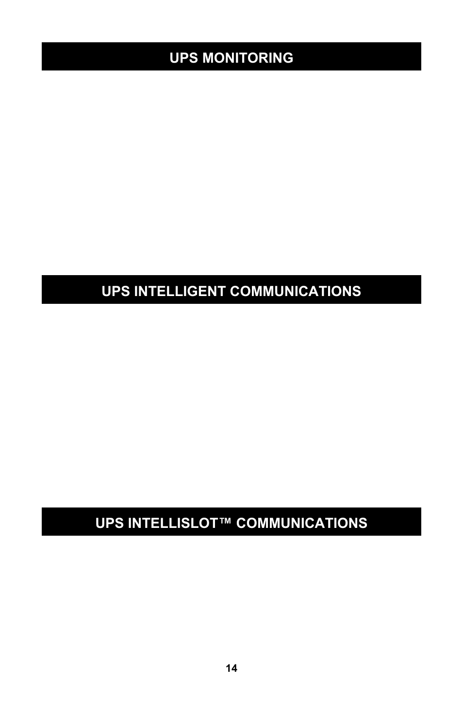 Ups monitoring, Ups intelligent communications, Ups intellislot™ communications | Liebert GXTTM User Manual | Page 16 / 30