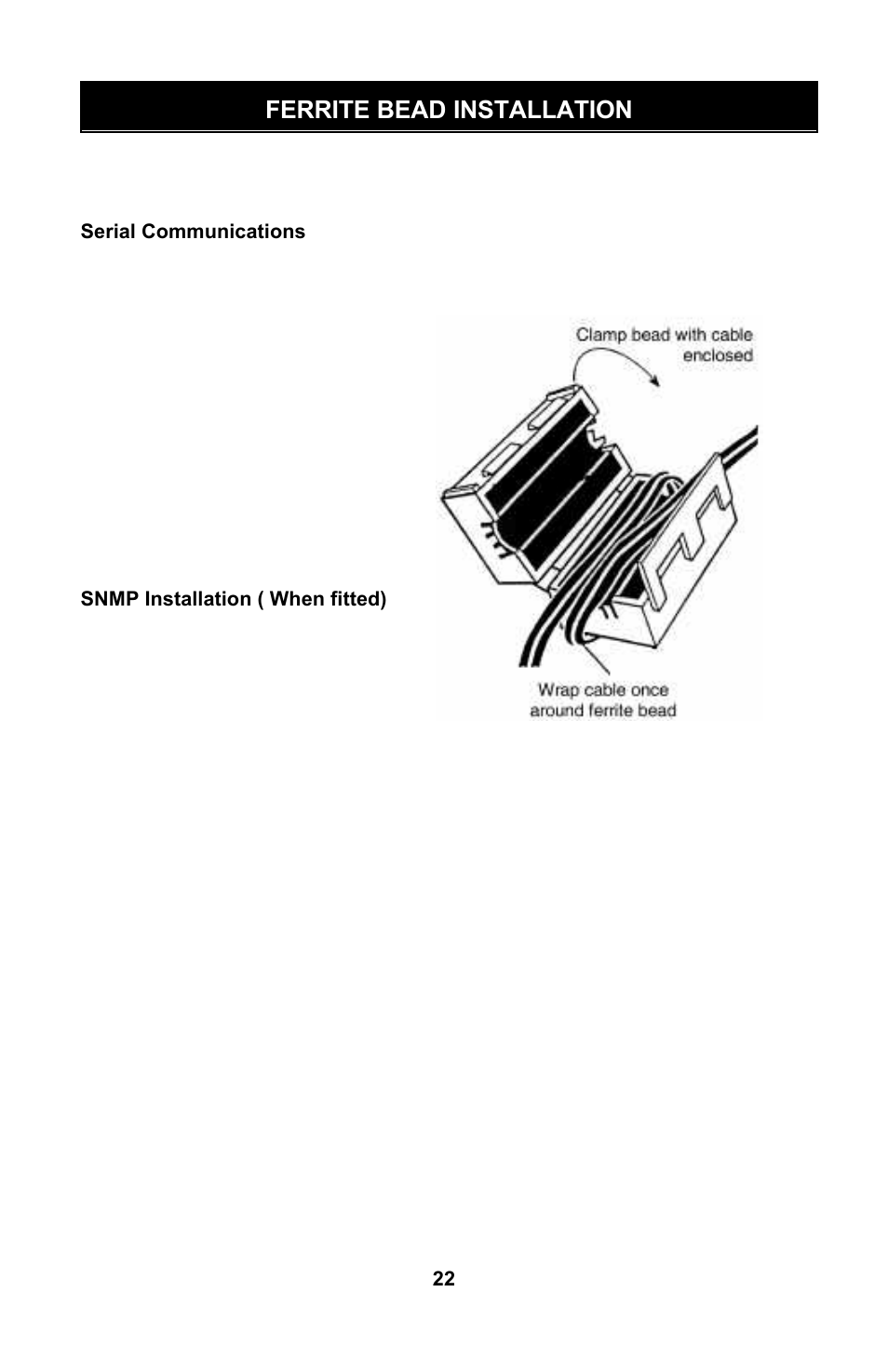Ferrite bead installation | Liebert GXTTM User Manual | Page 24 / 30
