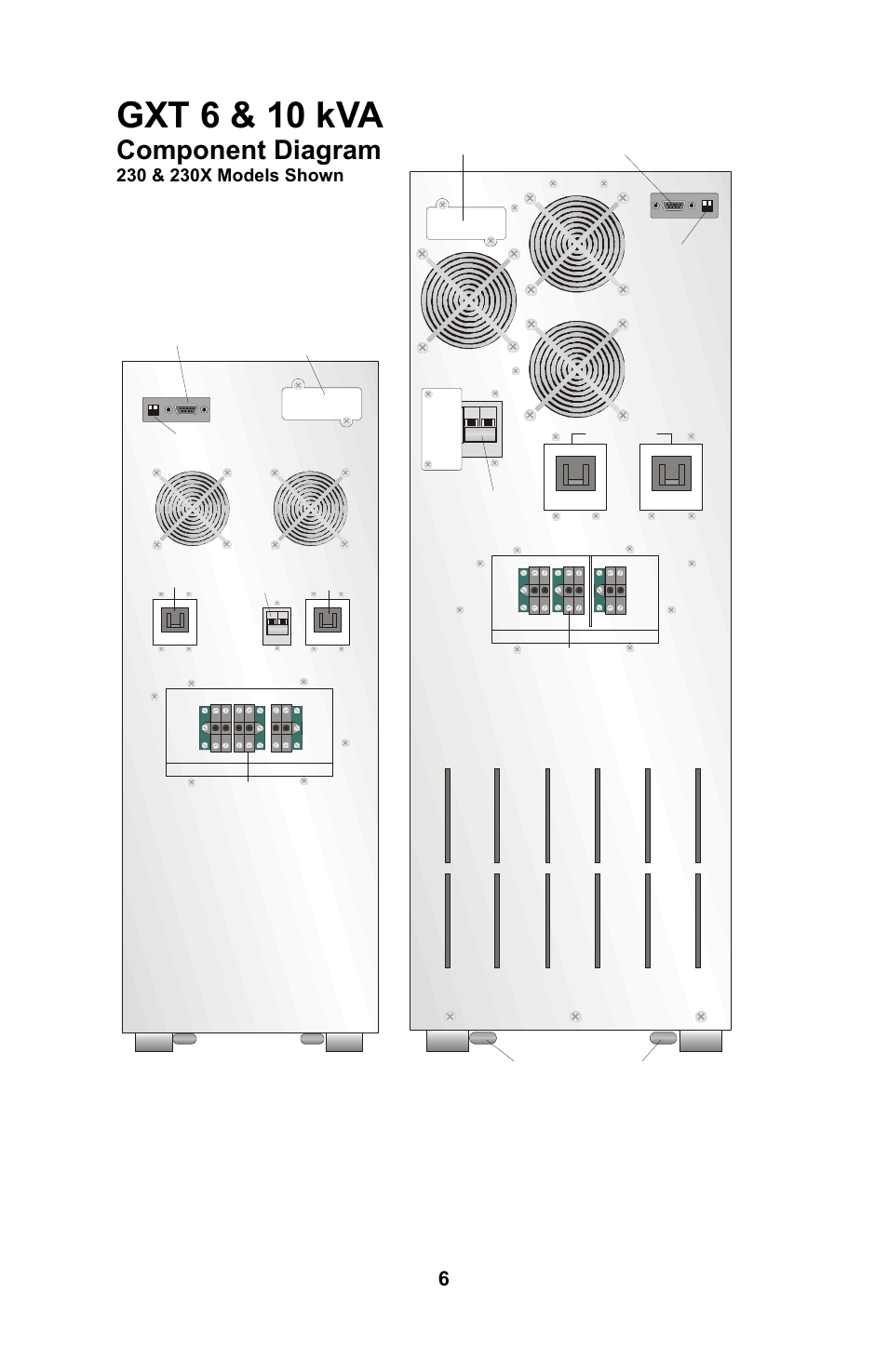 Gxt 6 & 10 kva, Component diagram | Liebert GXTTM User Manual | Page 8 / 30