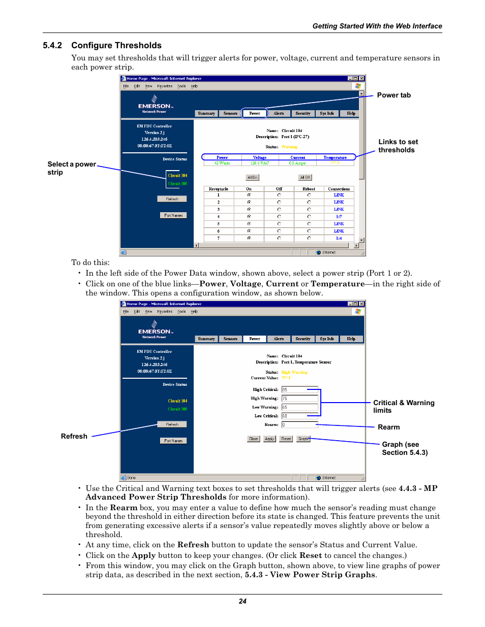 2 configure thresholds, Configure thresholds, 2 - configure thresholds | Liebert EM User Manual | Page 30 / 48