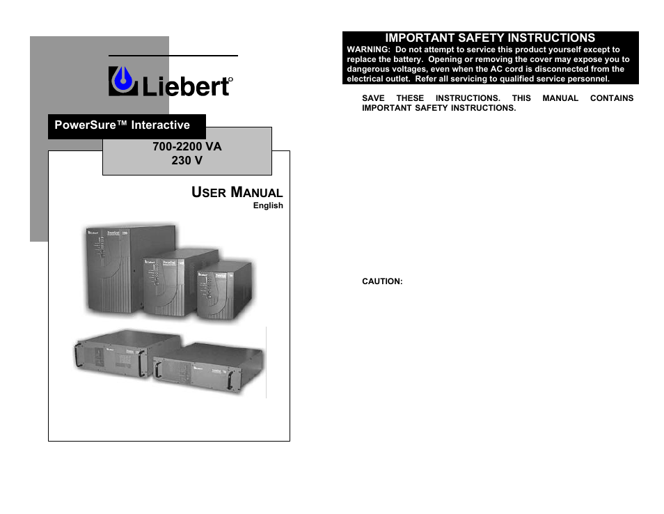 Liebert Power Supply User Manual | 14 pages