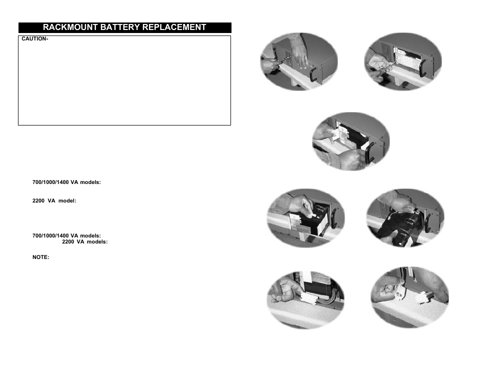 Rackmount battery replacement | Liebert Power Supply User Manual | Page 10 / 14