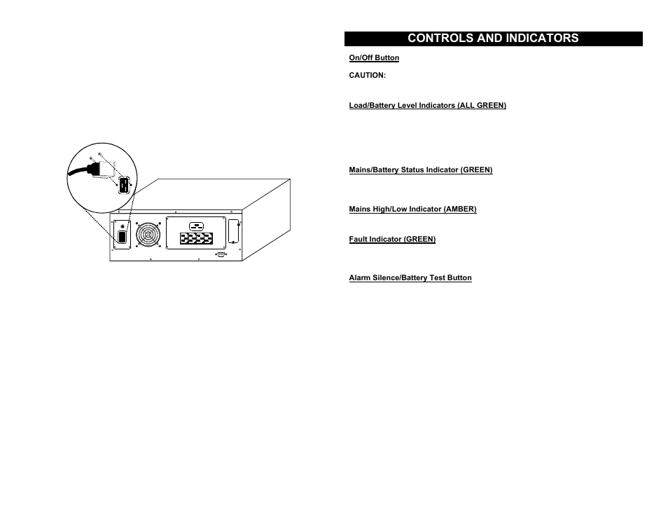 Controls and indicators | Liebert Power Supply User Manual | Page 5 / 14