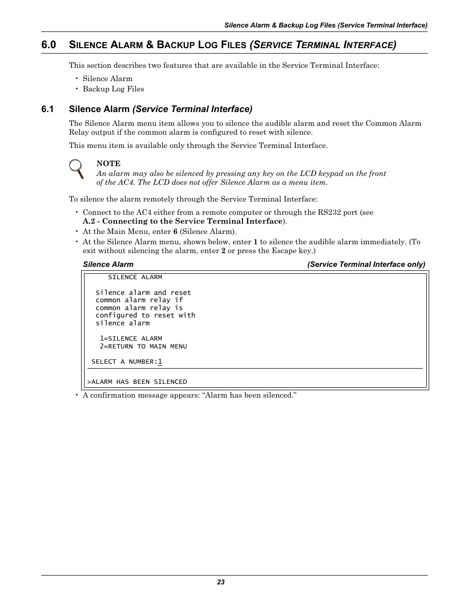 1 silence alarm (service terminal interface), Ilence, Larm | Ackup, Iles, Silence alarm (s, Silence alarm | Liebert AC4 User Manual | Page 29 / 88