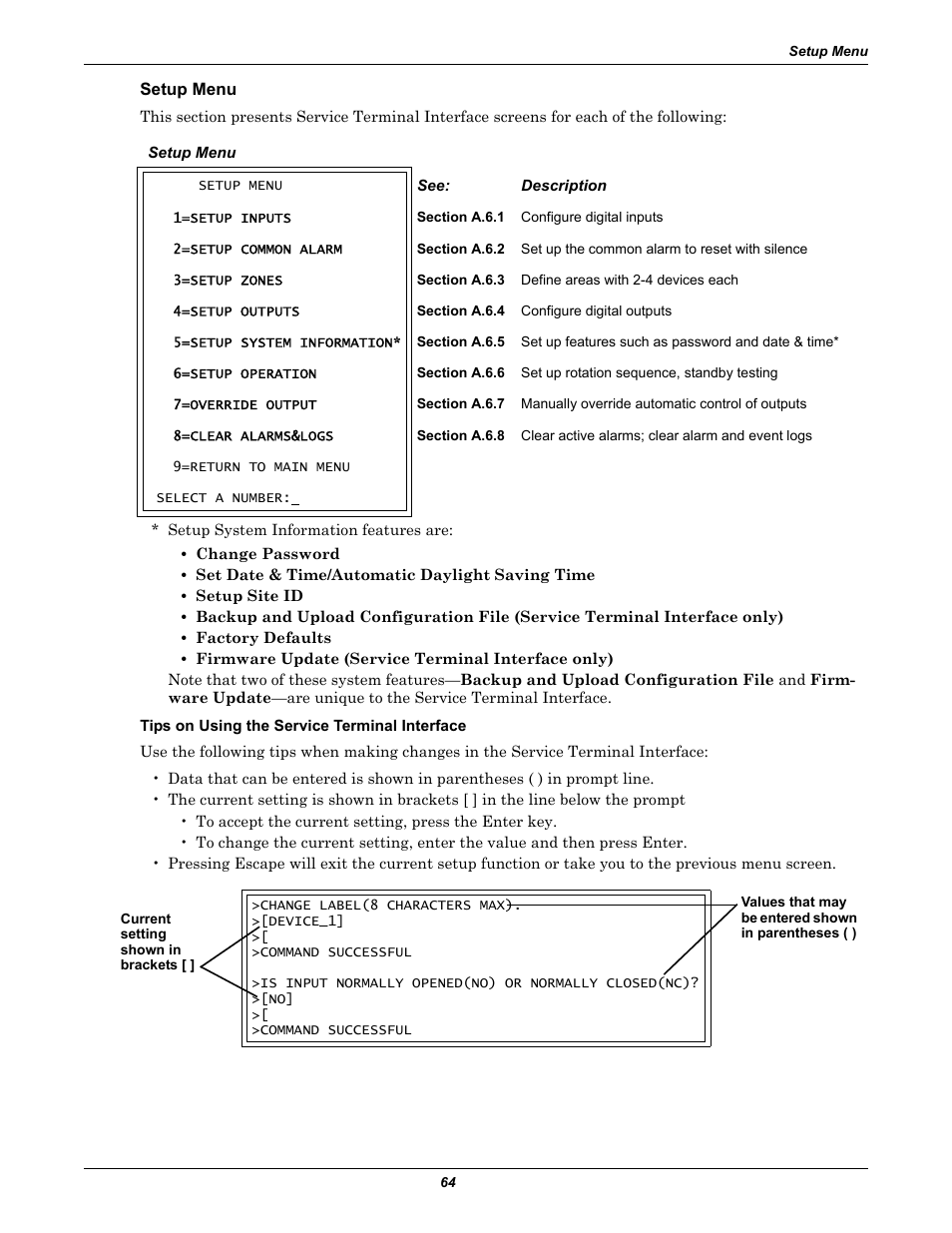 Setup menu | Liebert AC4 User Manual | Page 70 / 88