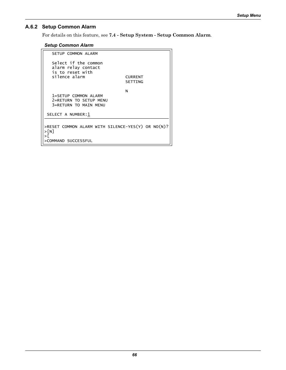 A.6.2 setup common alarm, A.6.2, Setup common alarm | Section a.6.2 | Liebert AC4 User Manual | Page 72 / 88
