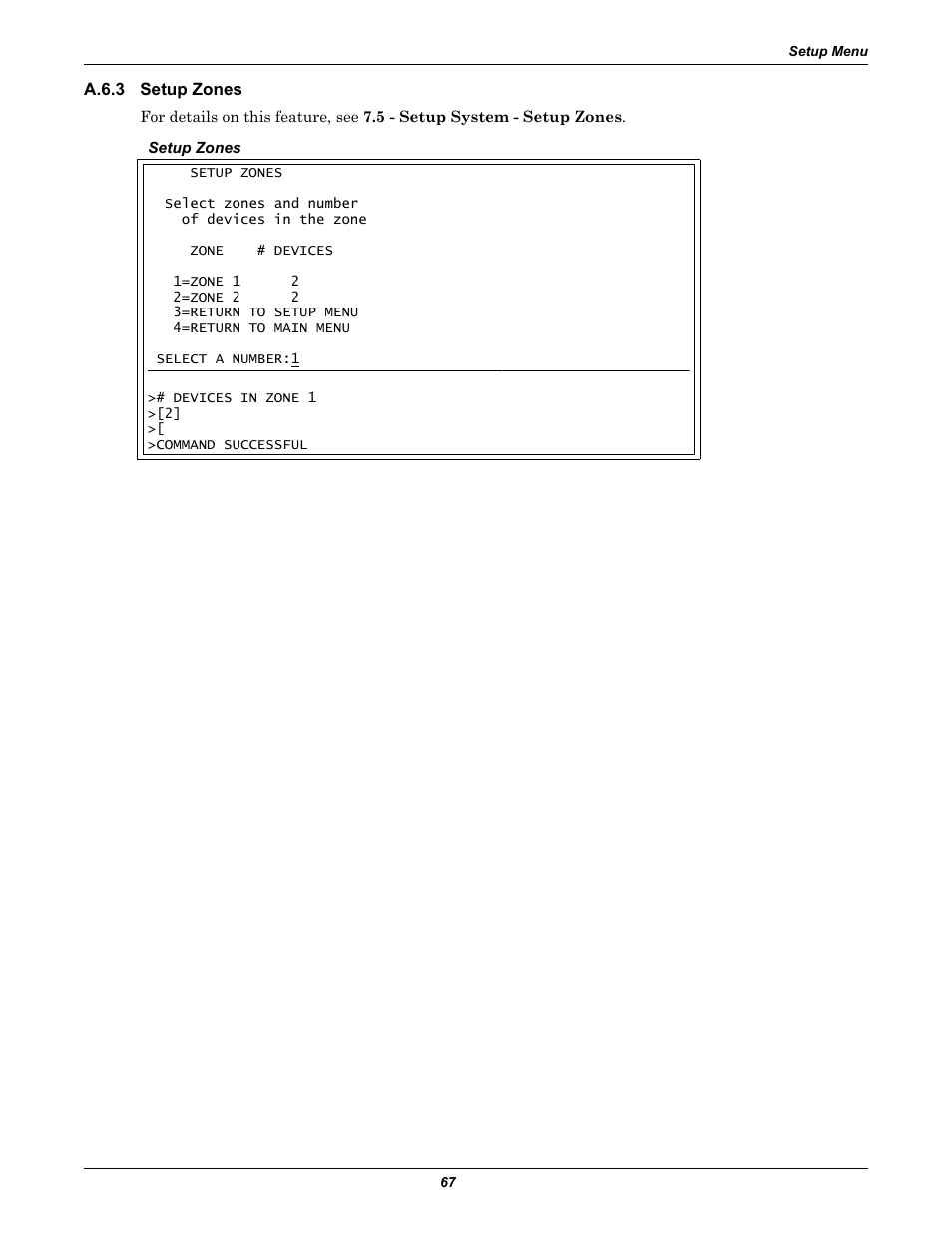 A.6.3 setup zones, A.6.3, Setup zones | Section a.6.3 | Liebert AC4 User Manual | Page 73 / 88