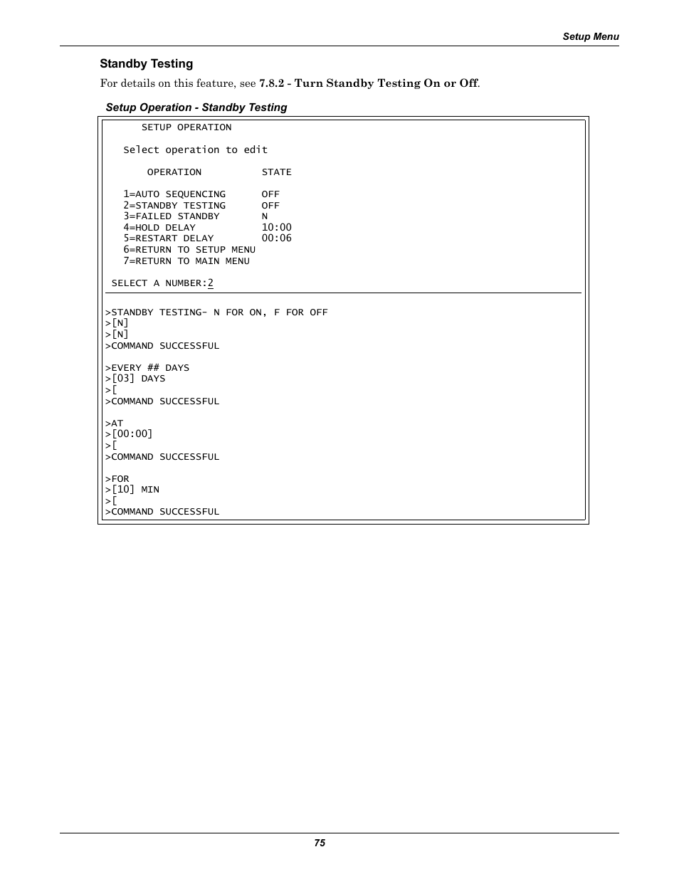 Standby testing | Liebert AC4 User Manual | Page 81 / 88