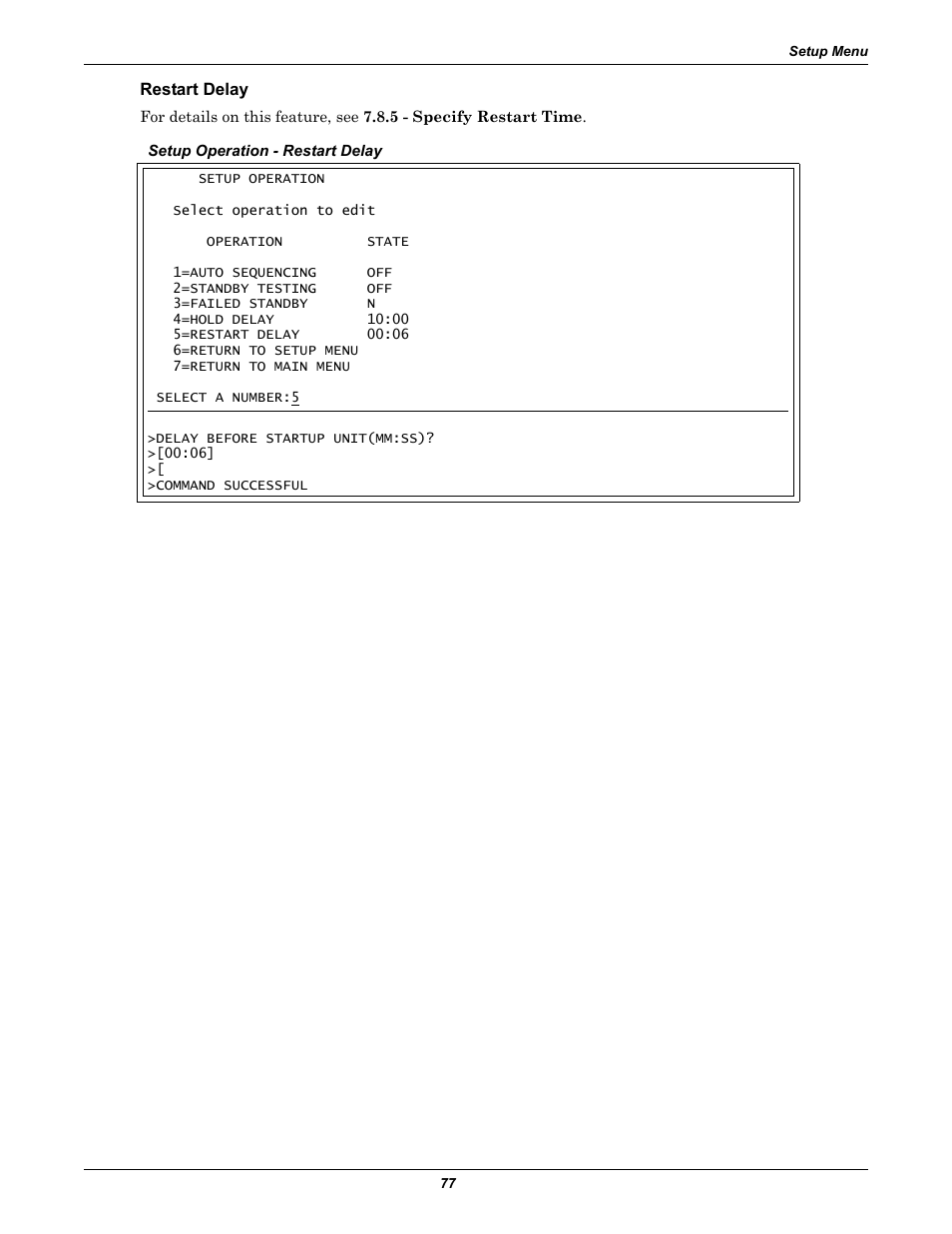 Restart delay | Liebert AC4 User Manual | Page 83 / 88