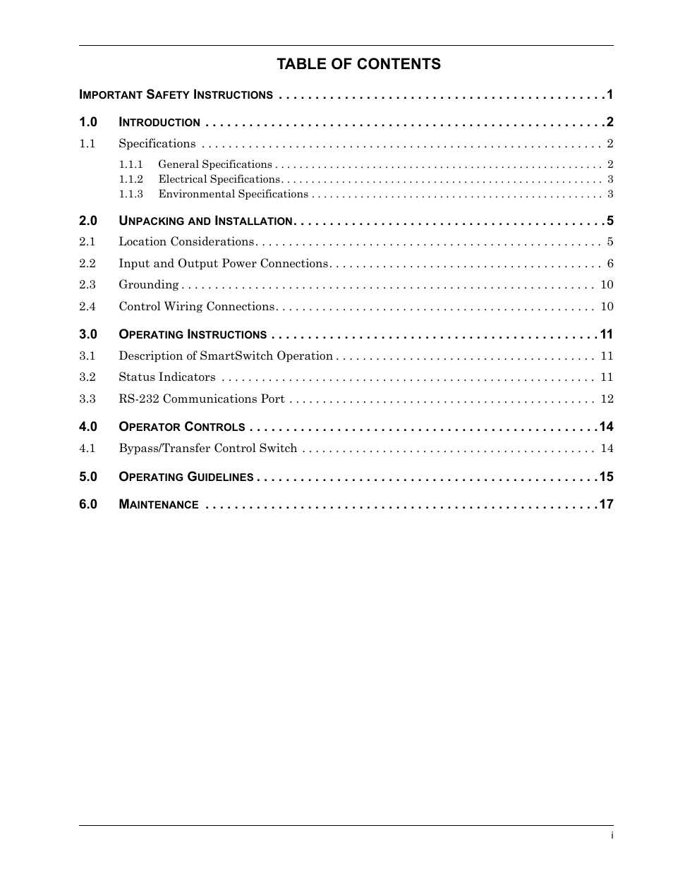 Liebert SmartSwitchTM User Manual | Page 3 / 23