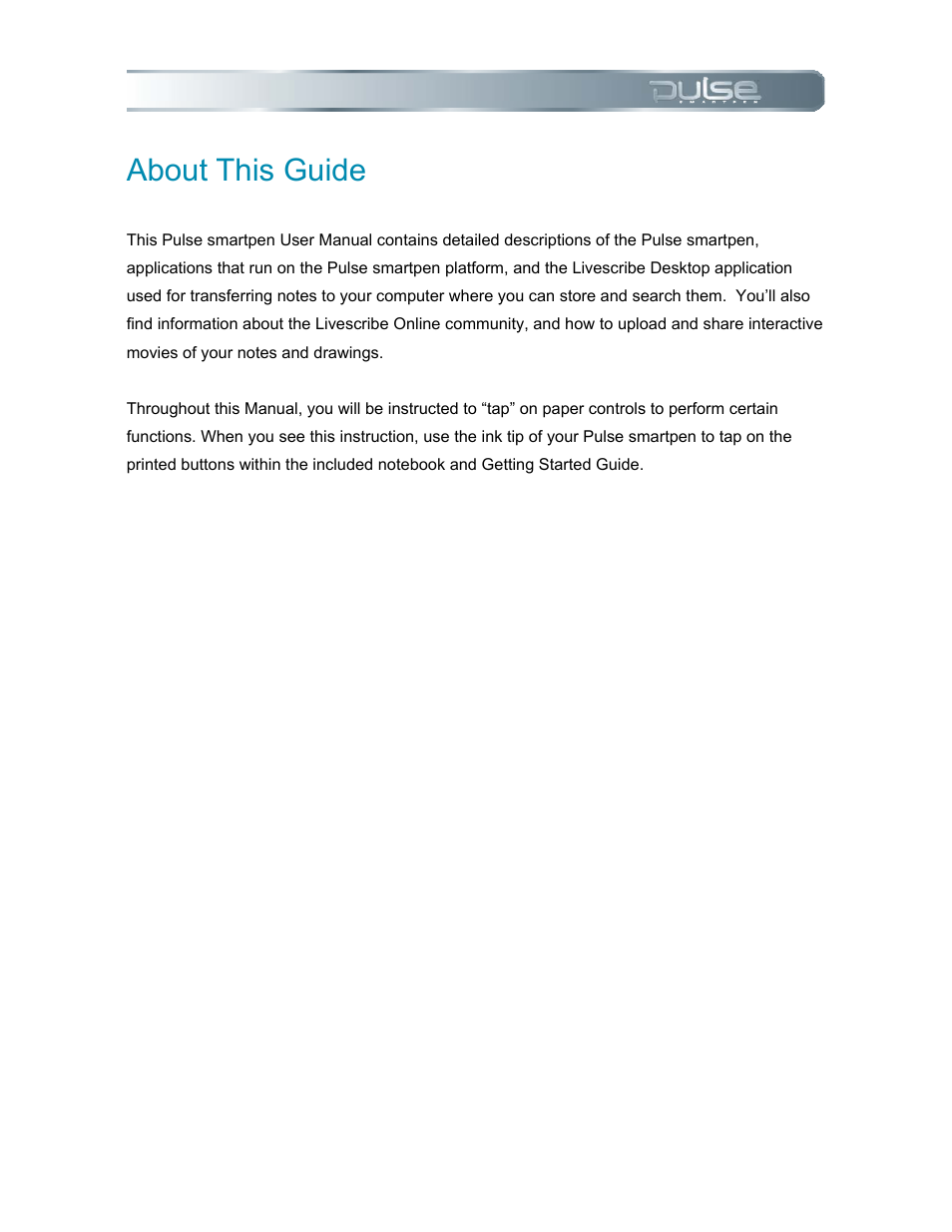 About this guide | Livescribe PULSE User Manual | Page 6 / 89