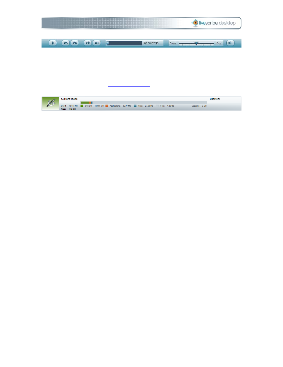 Memory manager tool bar | Livescribe DESKTOP VERSION 1.2 User Manual | Page 30 / 70