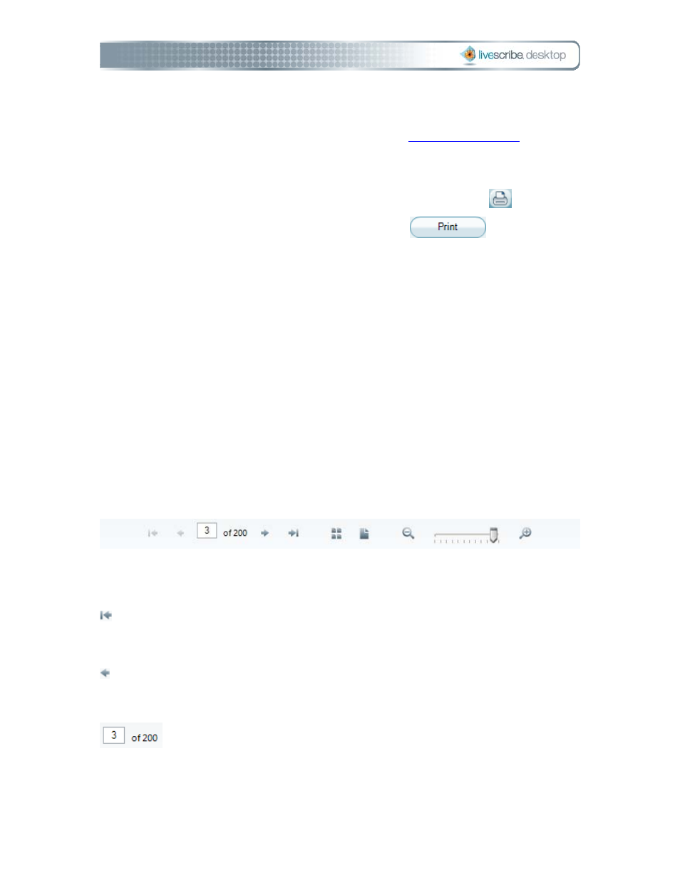 Using, Using the page control tool bar | Livescribe DESKTOP VERSION 1.2 User Manual | Page 43 / 70