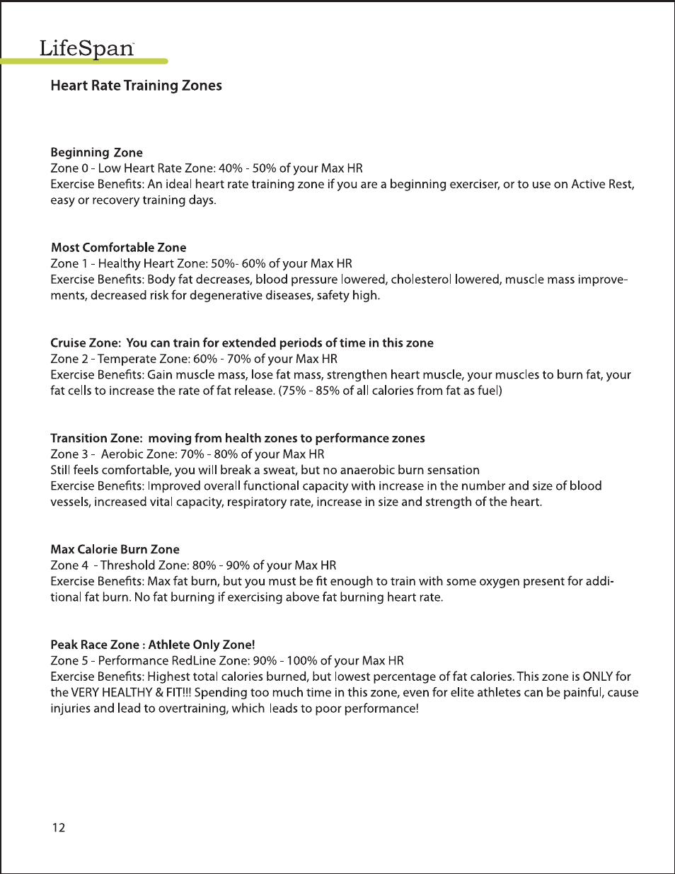LifeSpan EL2000 User Manual | Page 12 / 44
