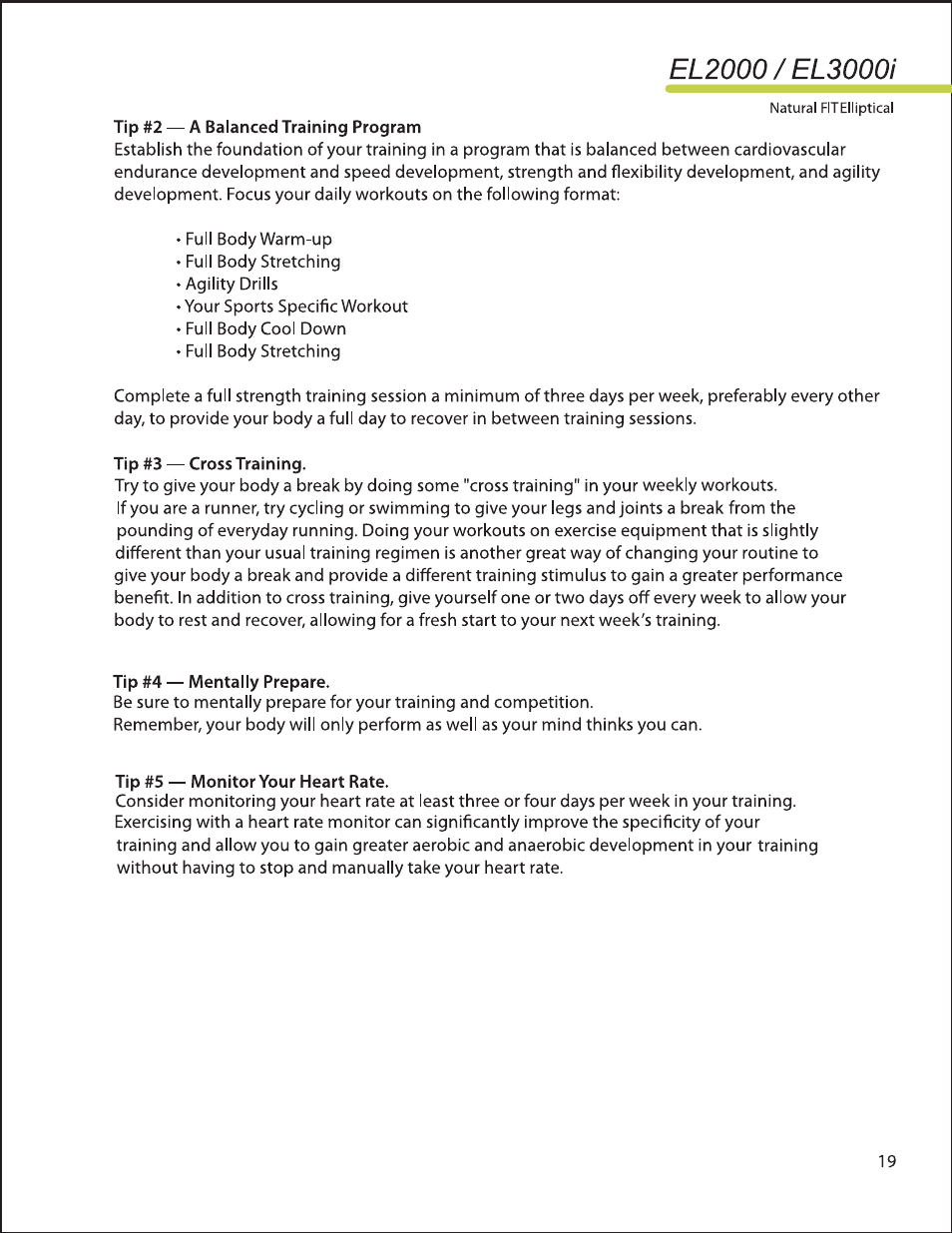 LifeSpan EL2000 User Manual | Page 19 / 44