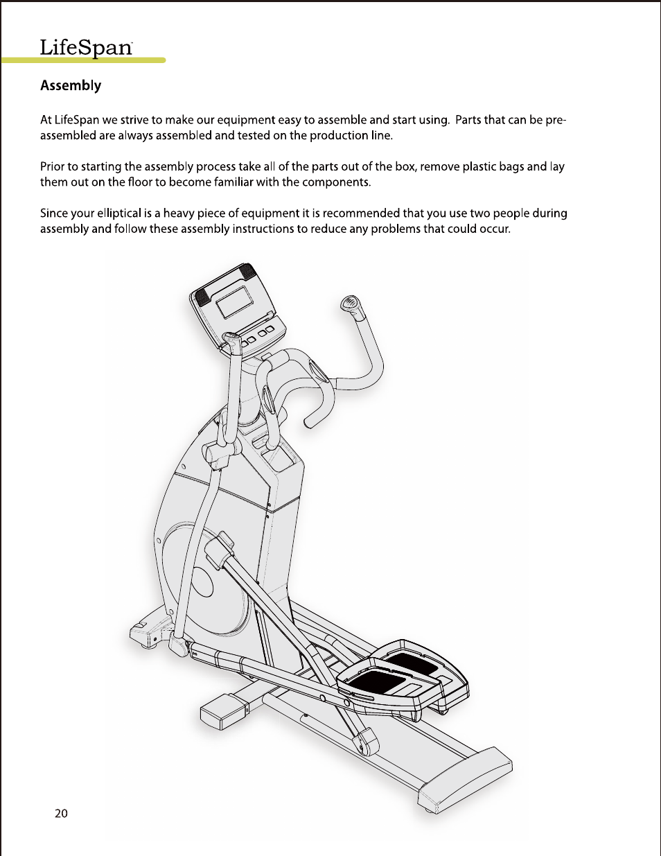 LifeSpan EL2000 User Manual | Page 20 / 44