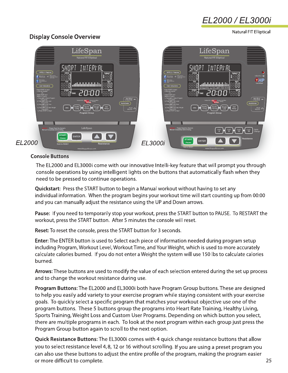 LifeSpan EL2000 User Manual | Page 25 / 44