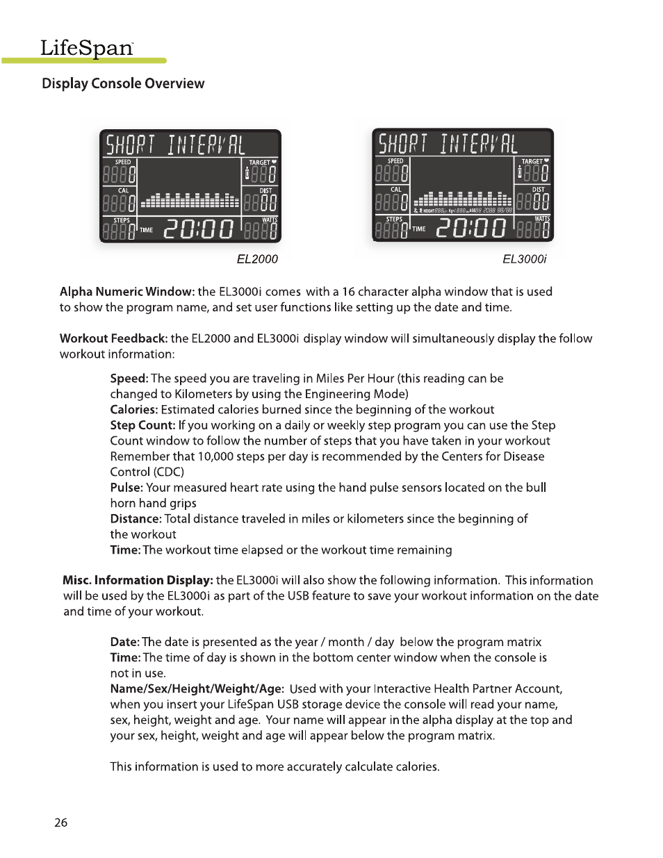 LifeSpan EL2000 User Manual | Page 26 / 44