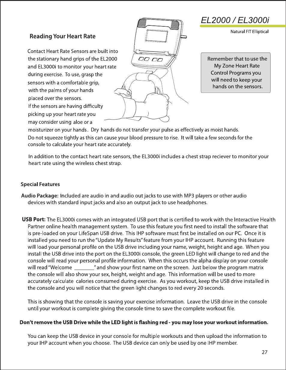 LifeSpan EL2000 User Manual | Page 27 / 44