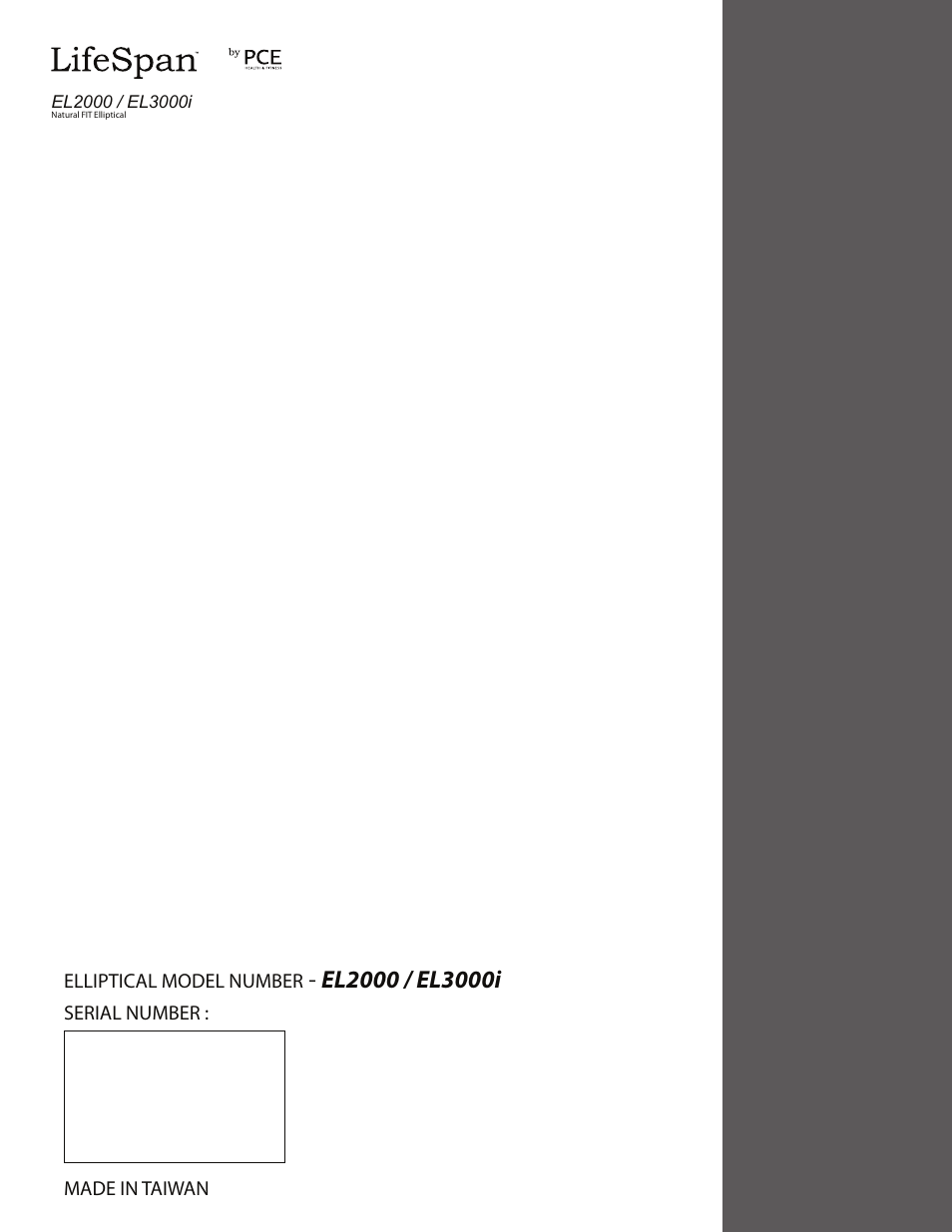 LifeSpan EL2000 User Manual | Page 44 / 44