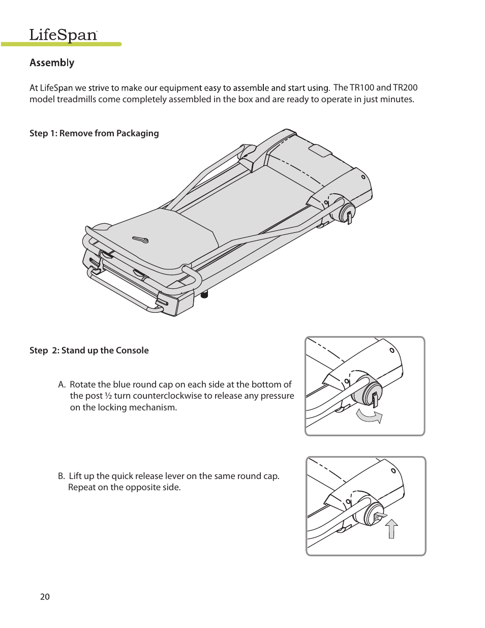 LifeSpan MyTread TR100 User Manual | Page 20 / 40