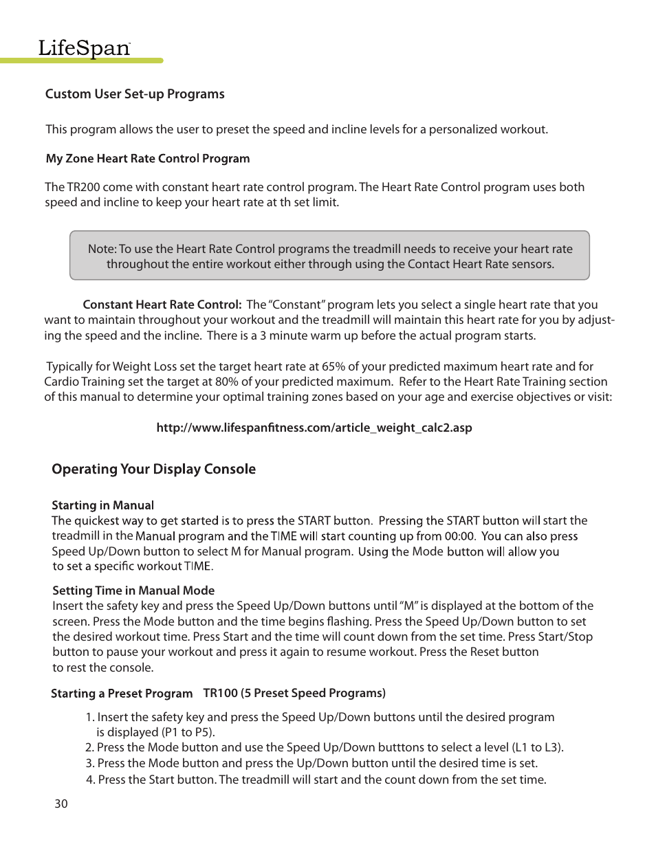 LifeSpan MyTread TR100 User Manual | Page 30 / 40