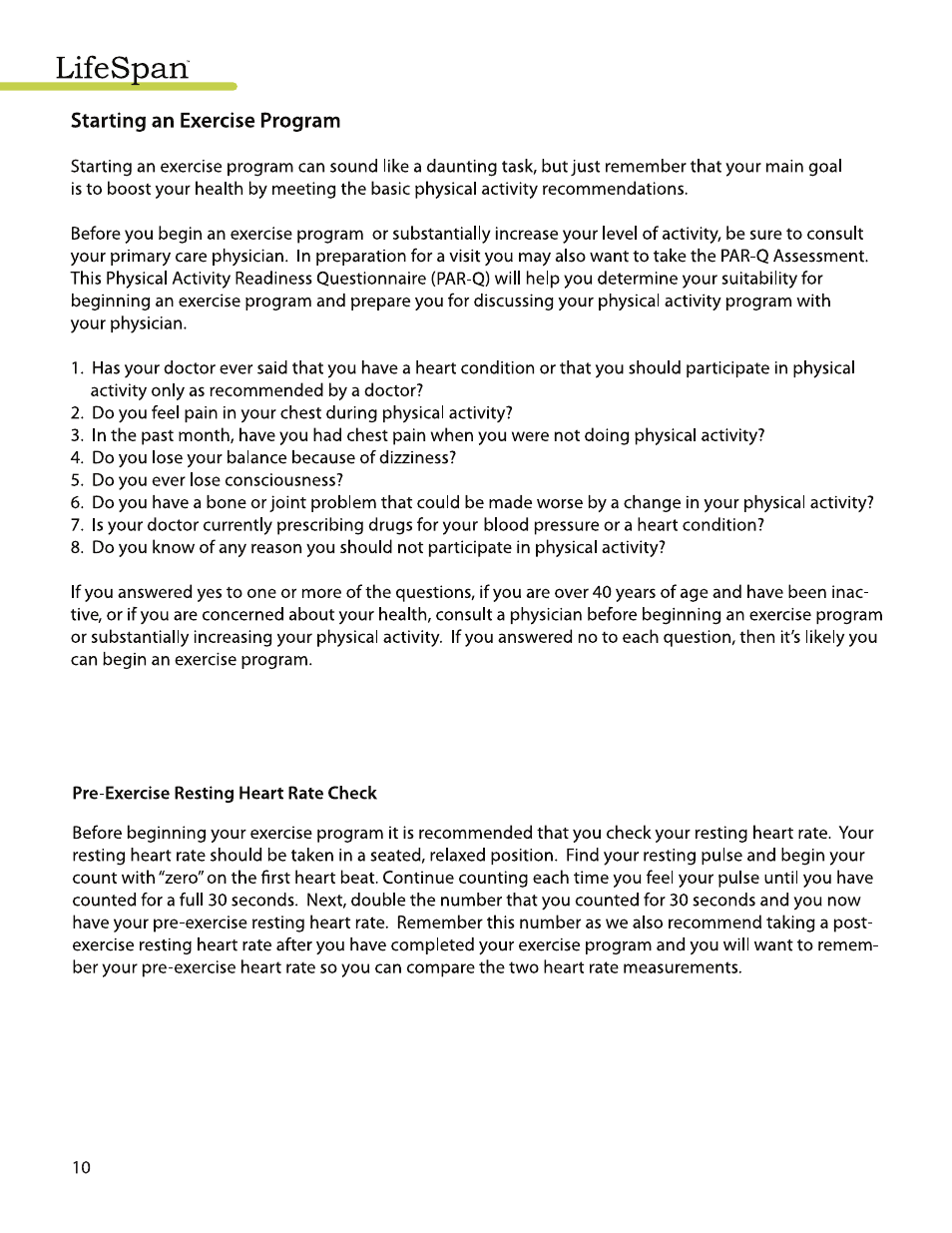 LifeSpan TR3000i User Manual | Page 10 / 48