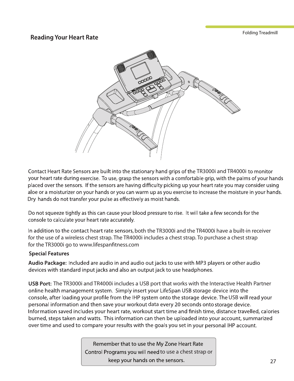 LifeSpan TR3000i User Manual | Page 27 / 48