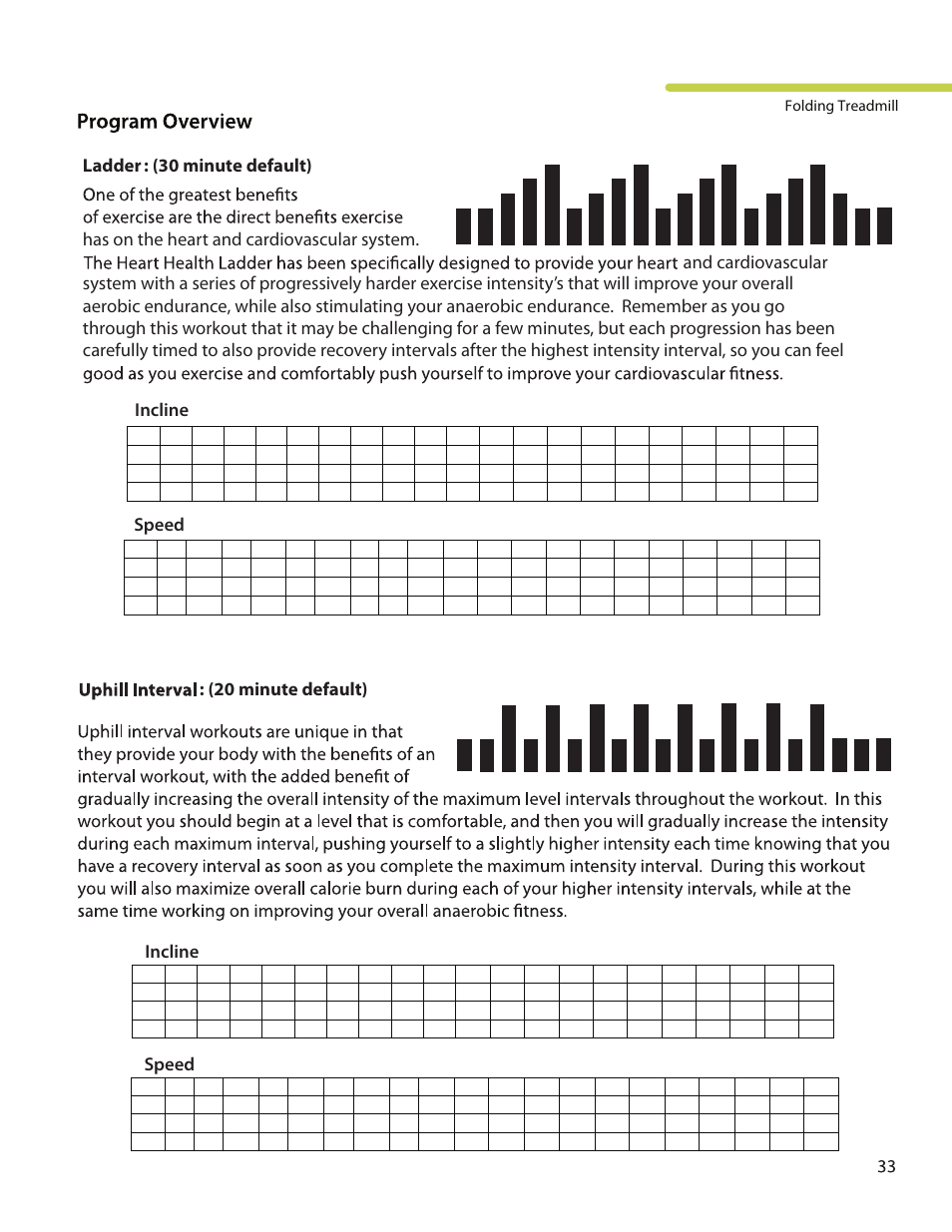 Incline speed | LifeSpan TR3000i User Manual | Page 33 / 48