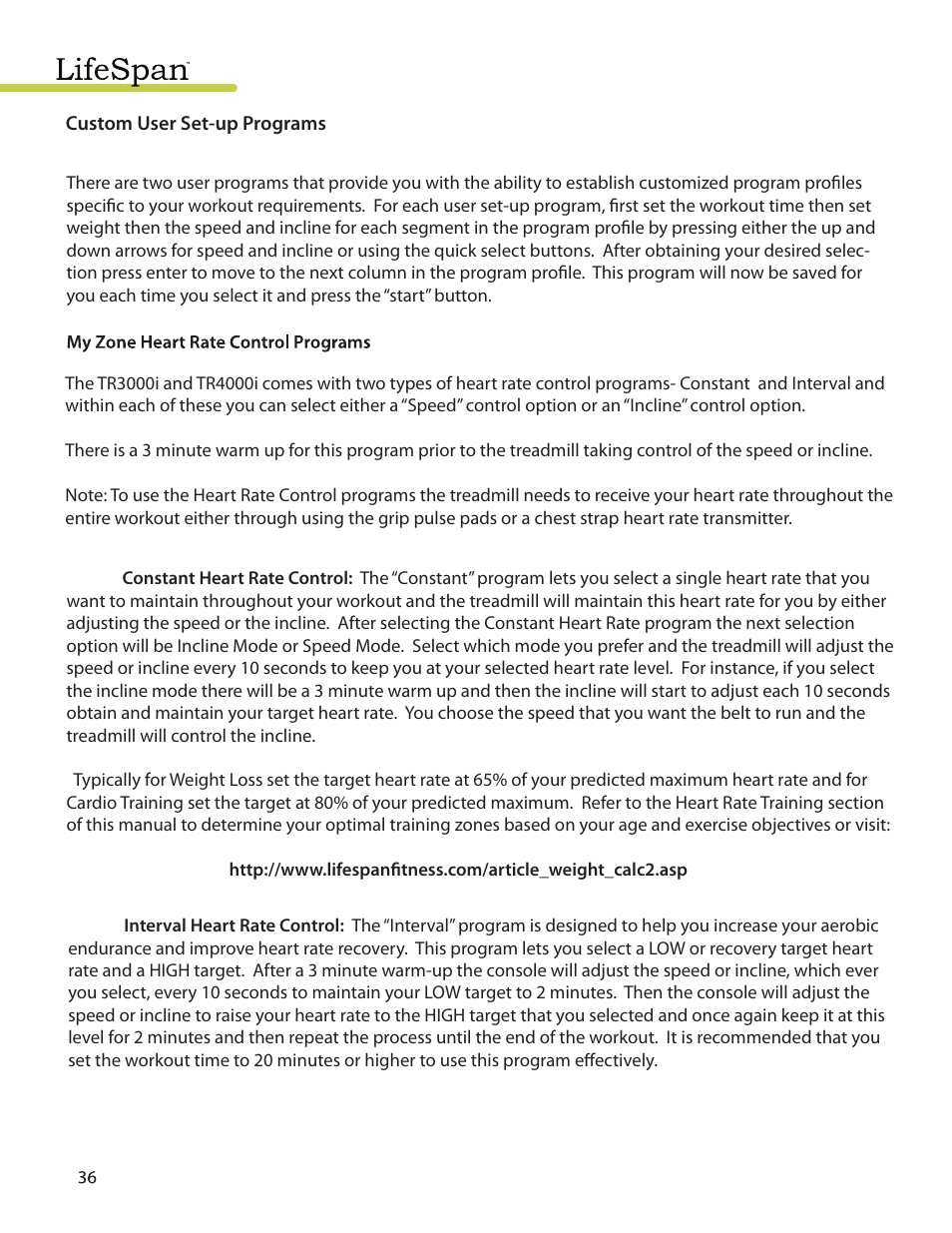 LifeSpan TR3000i User Manual | Page 36 / 48