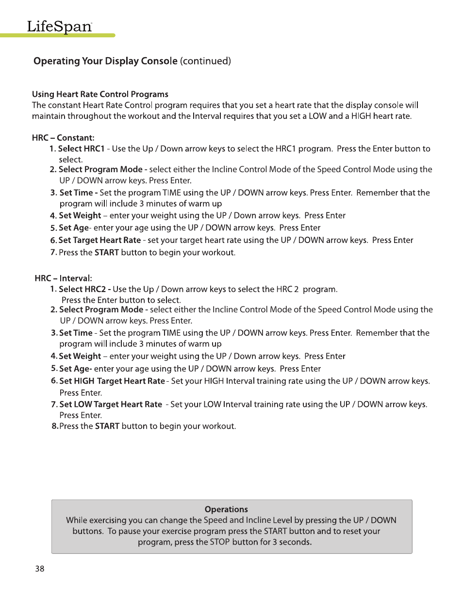 LifeSpan TR3000i User Manual | Page 38 / 48
