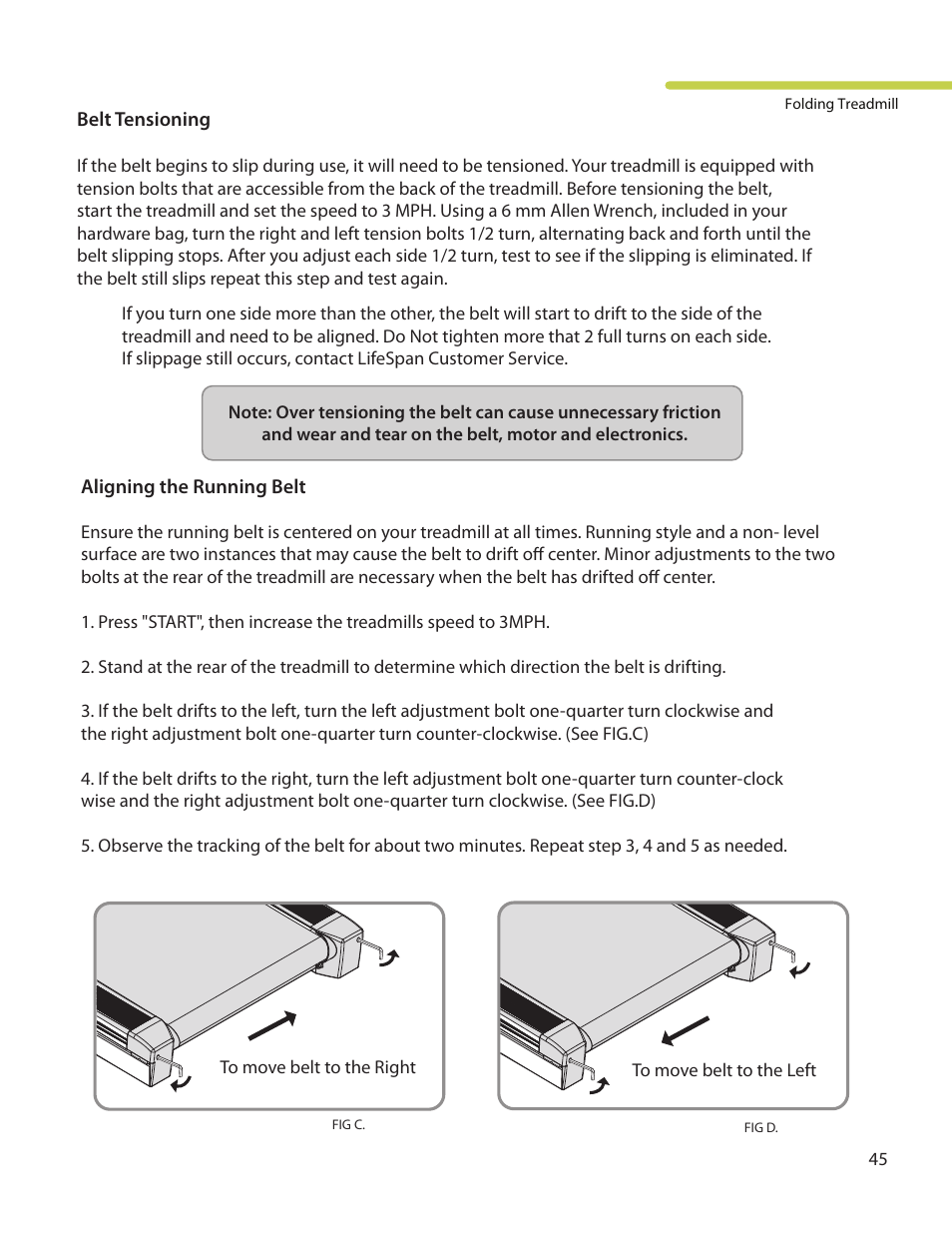 LifeSpan TR3000i User Manual | Page 45 / 48