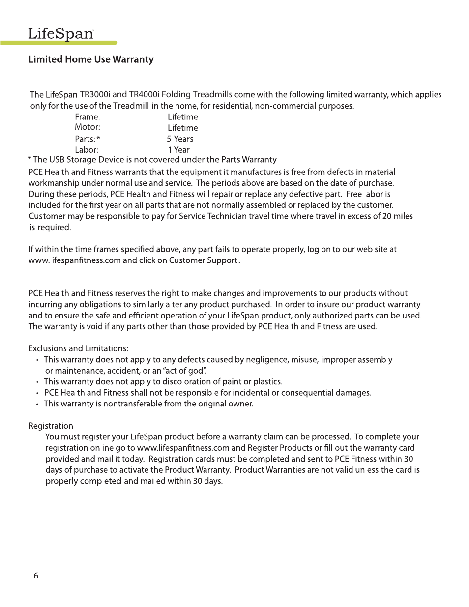 LifeSpan TR3000i User Manual | Page 6 / 48