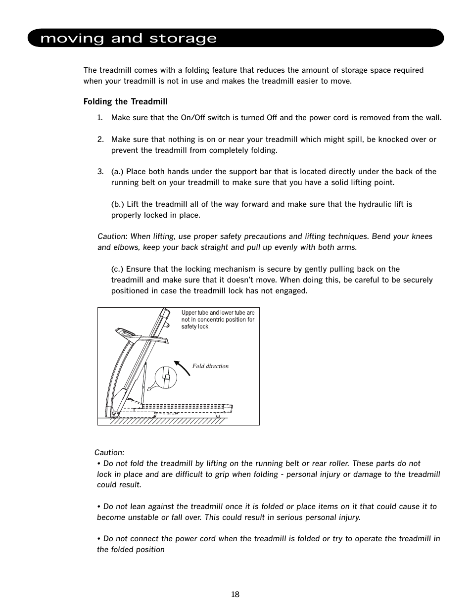 Moving and storage | LifeSpan TR500 User Manual | Page 22 / 28
