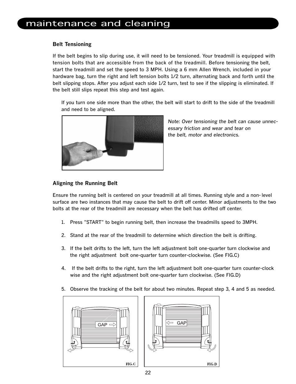 Maintenance and cleaning | LifeSpan TR500 User Manual | Page 26 / 28