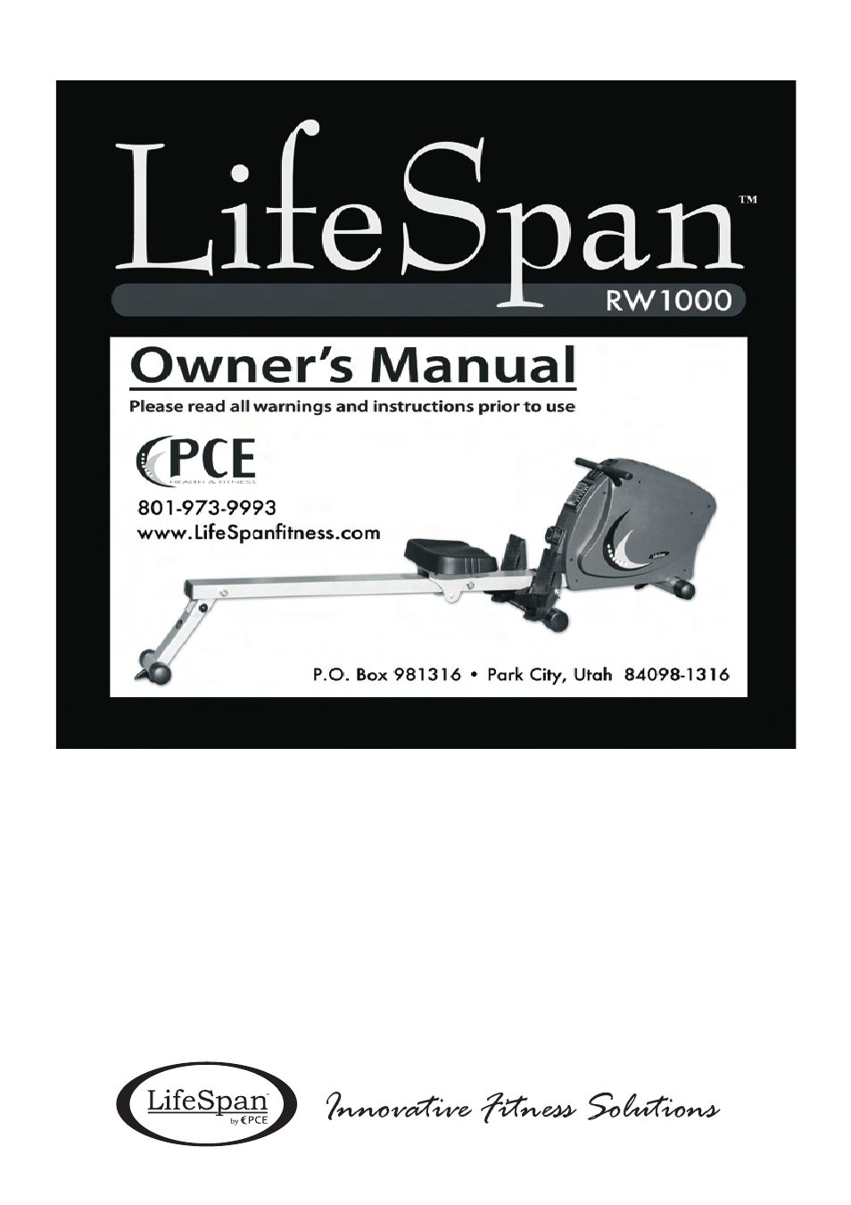 LifeSpan RW1000 User Manual | 8 pages