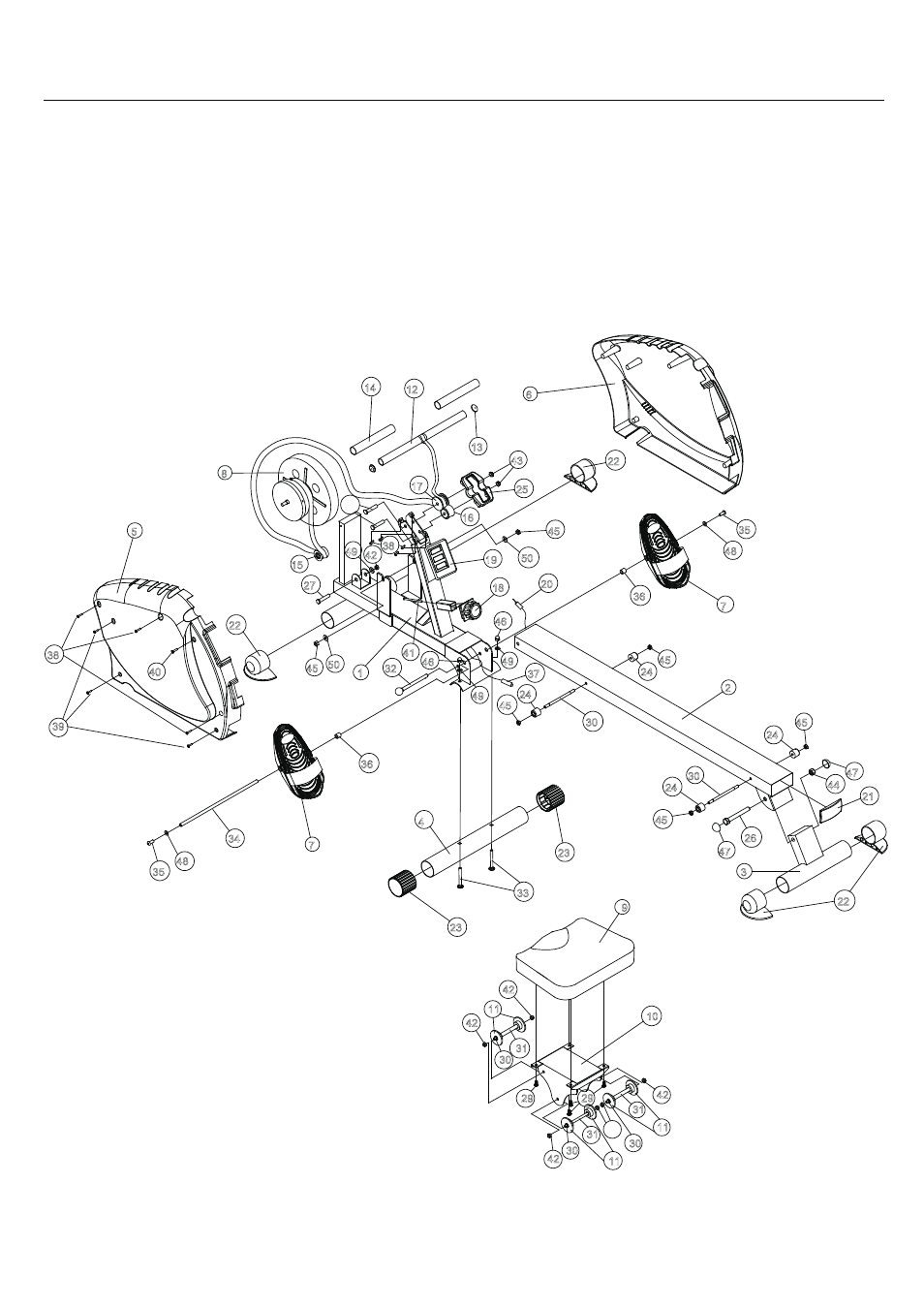 Exploded view | LifeSpan RW1000 User Manual | Page 4 / 8