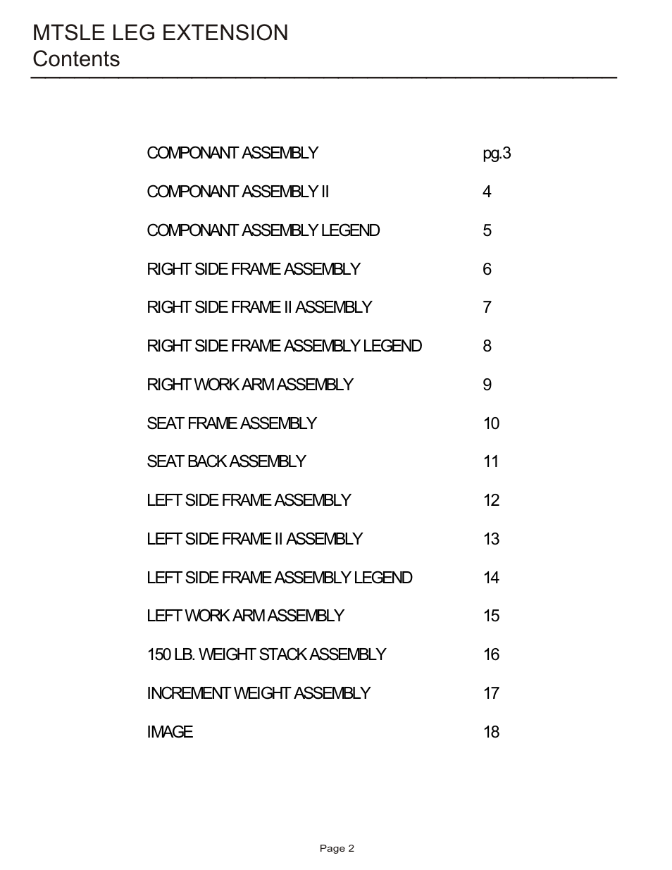 Life Fitness MTSLE User Manual | Page 2 / 18