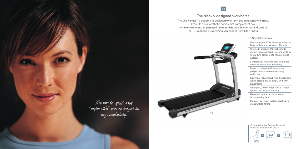 The sleekly designed workhorse | Life Fitness F3 Folding Treadmill User Manual | Page 4 / 6