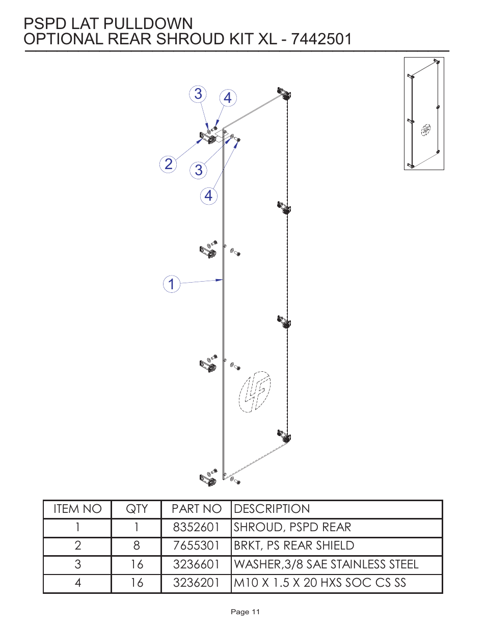 Pspd lat pulldown | Life Fitness Pro 2 Series PSPD User Manual | Page 11 / 11