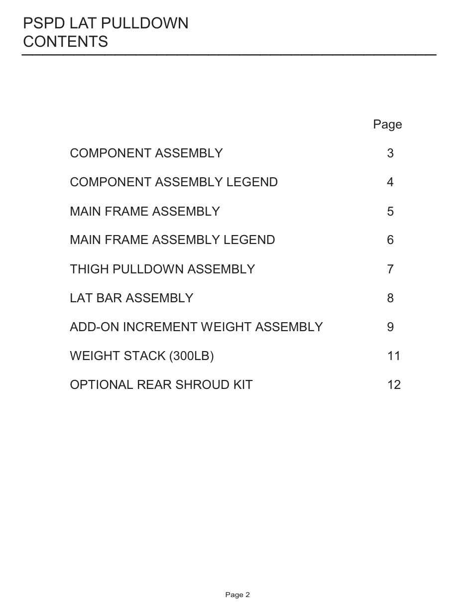 Life Fitness Pro 2 Series PSPD User Manual | Page 2 / 11