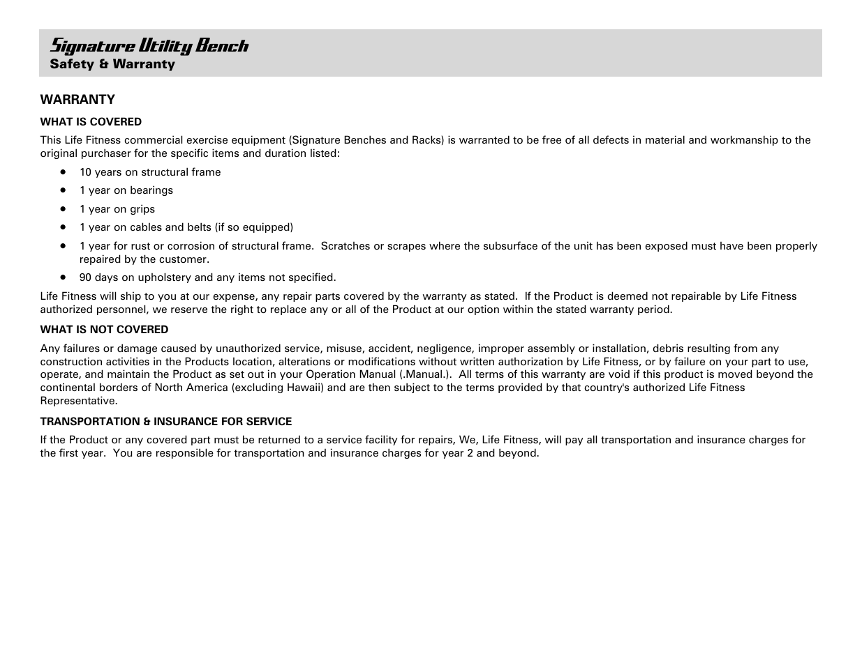 Signature utility bench | Life Fitness Utility Bench User Manual | Page 4 / 8