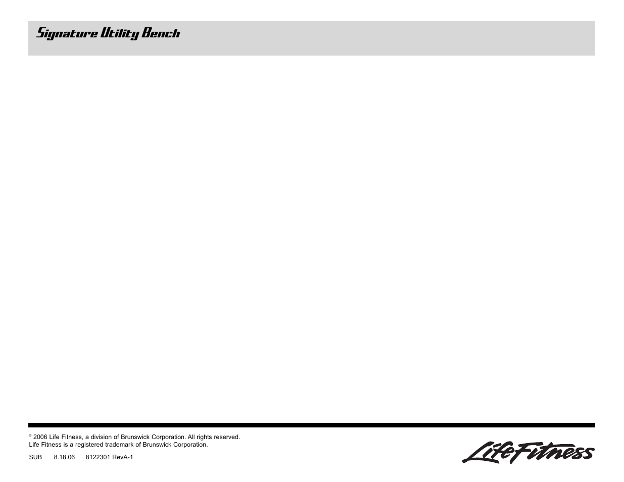 Signature utility bench | Life Fitness Utility Bench User Manual | Page 8 / 8