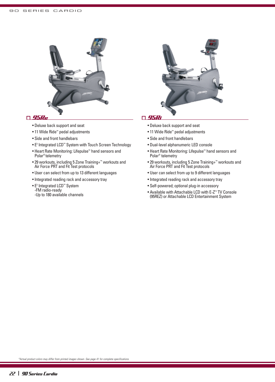 95re, 95ri, 90 series cardio | Life Fitness 18 \ 90 Series User Manual | Page 5 / 8