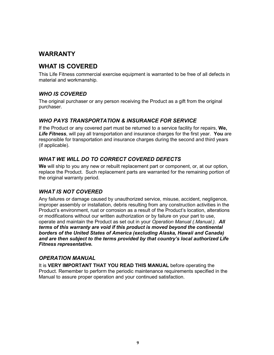 Life Fitness OHD-LIP User Manual | Page 9 / 10