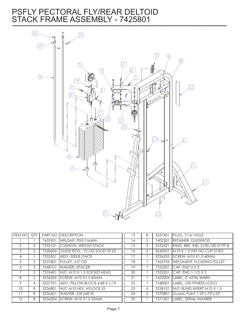 Psfly pectoral fly/rear deltoid | Life Fitness Pro 2 Series PSFLY User Manual | Page 7 / 10