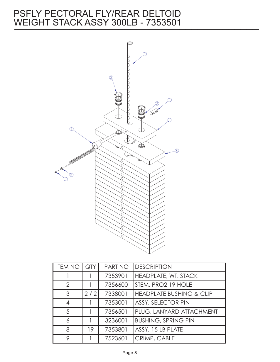 Psfly pectoral fly/rear deltoid | Life Fitness Pro 2 Series PSFLY User Manual | Page 8 / 10
