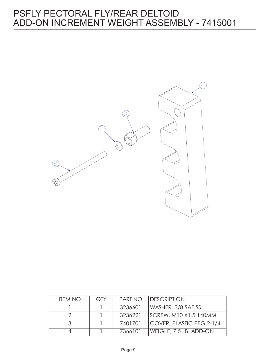 Psfly pectoral fly/rear deltoid | Life Fitness Pro 2 Series PSFLY User Manual | Page 9 / 10