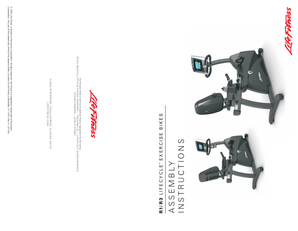Life Fitness LIFECYCLE R1 User Manual | 2 pages